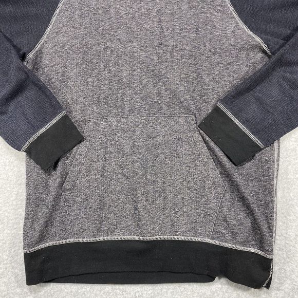 Morse Code Shirt Mens Extra Large Blue Gray Raglan Long Sleeve Hoodie Pocket XL - Picture 2 of 11